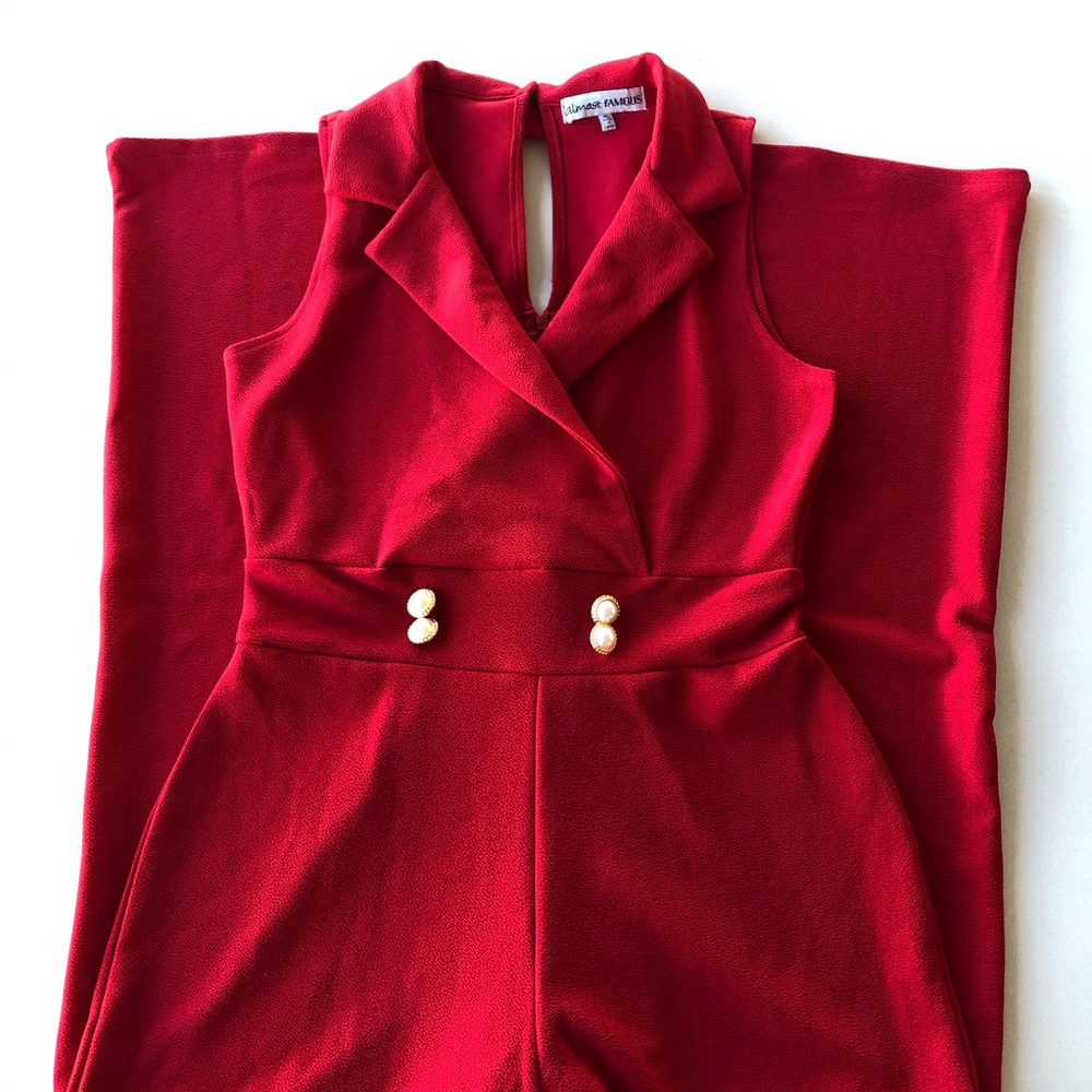 Almost Famous Sleeveless Red Jumpsuit XL